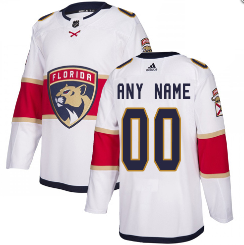 Men's Florida Panthers White Custom Name Number Size NHL Stitched Jersey